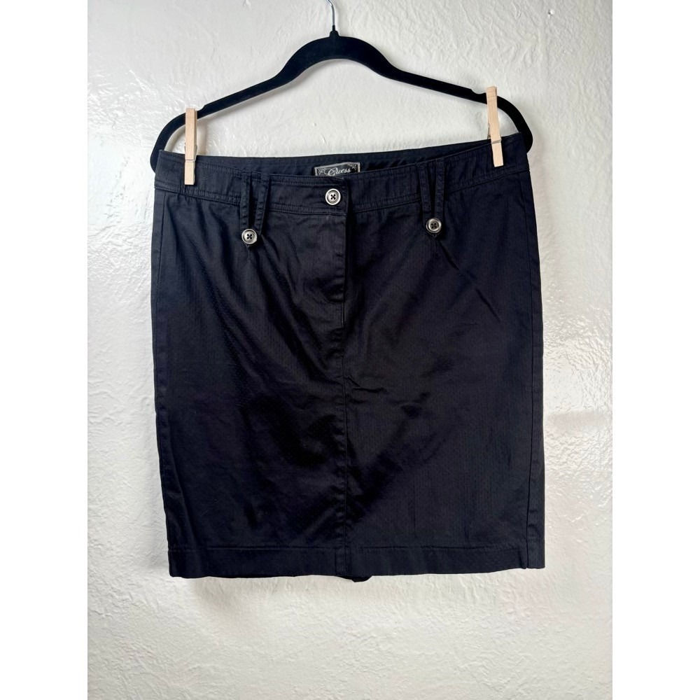 Guess Pencil Skirt Womens Large Black Y2K Office Siren‎ Clubwear Dark Academia